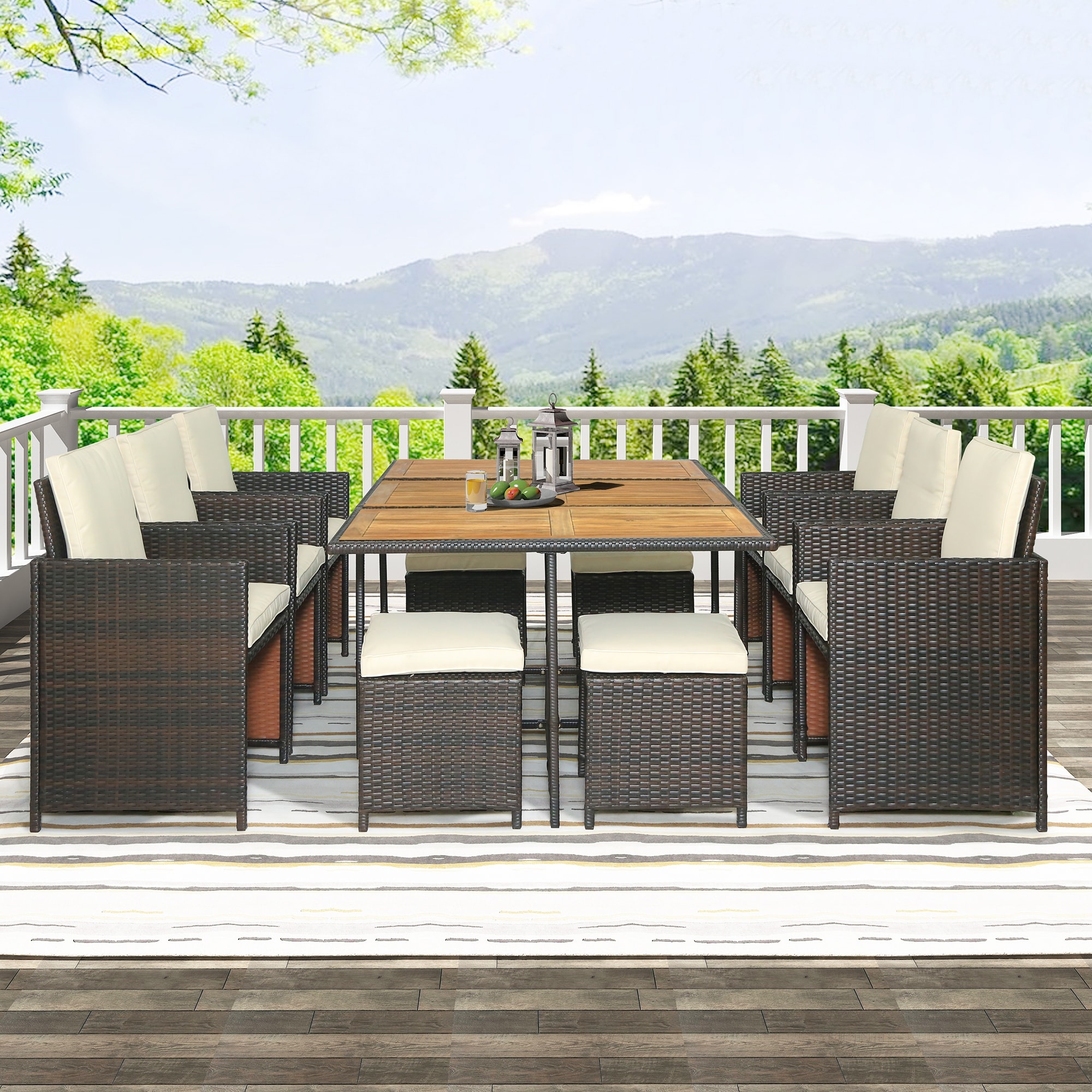 Norcross 11 piece clearance dining set with cushions